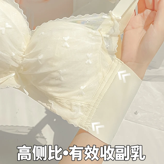 内衣女士小胸聚拢显大调整型无钢圈收副乳防下垂夏季天薄款文胸罩