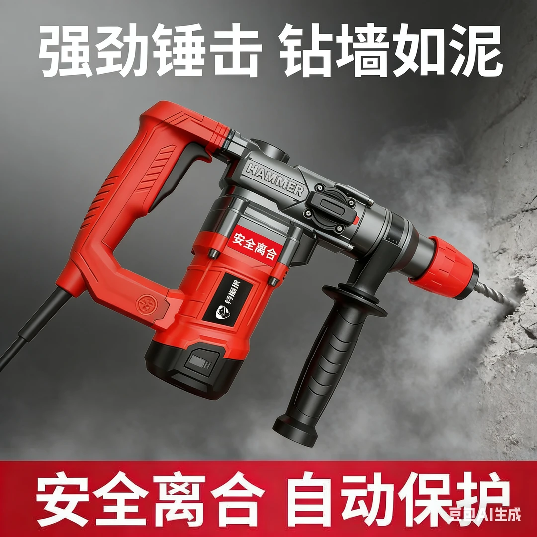 特棕狼多功能电锤电镐电钻三合一工业级大功率冲击钻适用于混凝土