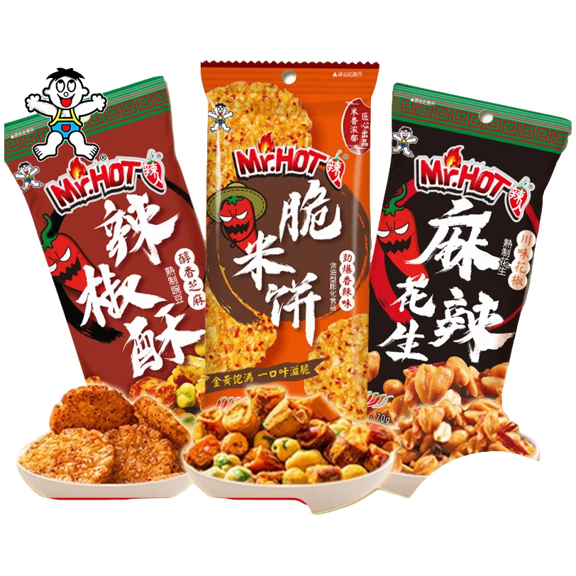 旺旺辣人辣椒酥脆米饼芥末豌豆麻辣花生官方正品坚果炒货休闲零食