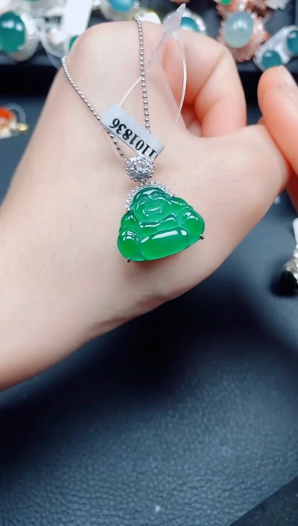 吊坠(赠链)银S925镶嵌翡翠翡翠