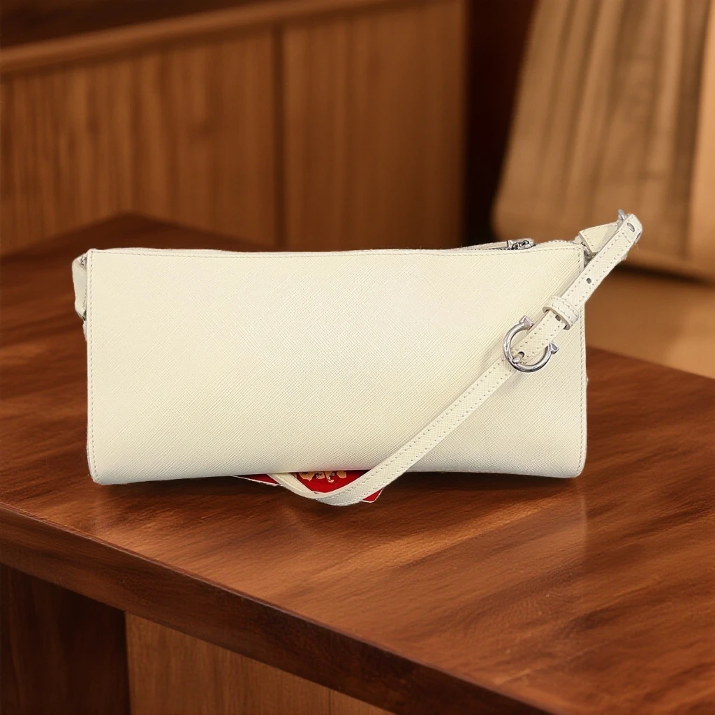 95新 FERRAGAMO/菲拉格慕  白色单肩包   1825 4765