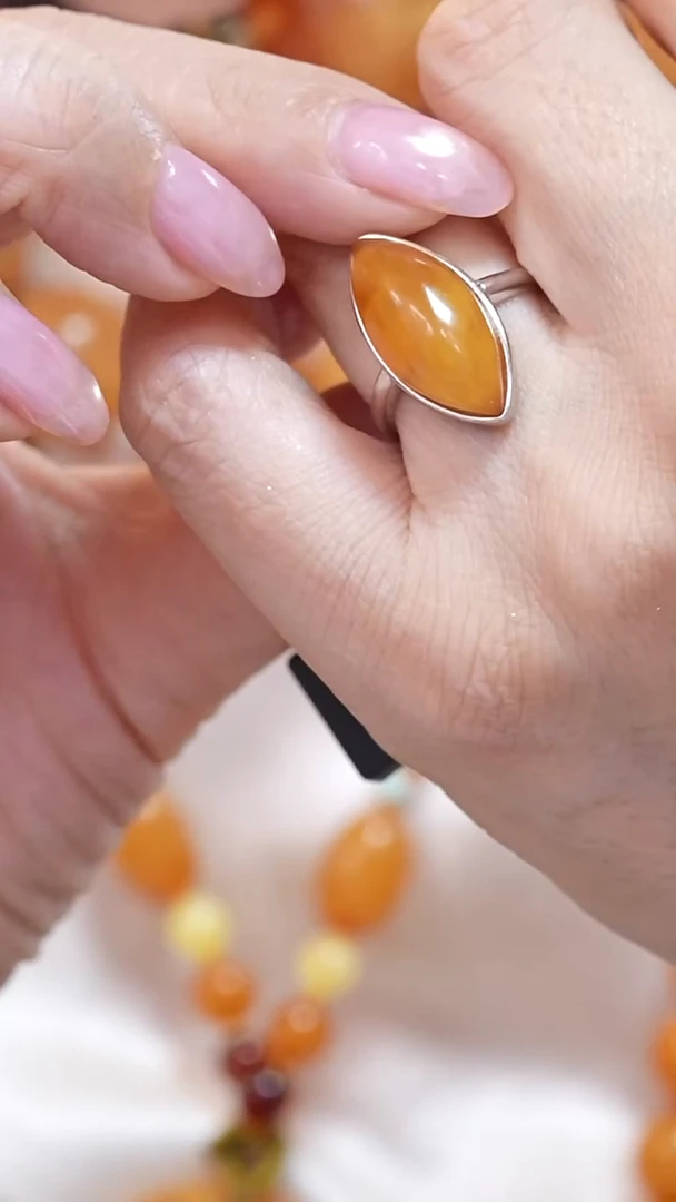 蜜蜡颈饰银S925镶嵌7530天然蜜蜡珠宝奇石云端妖孽全部保真