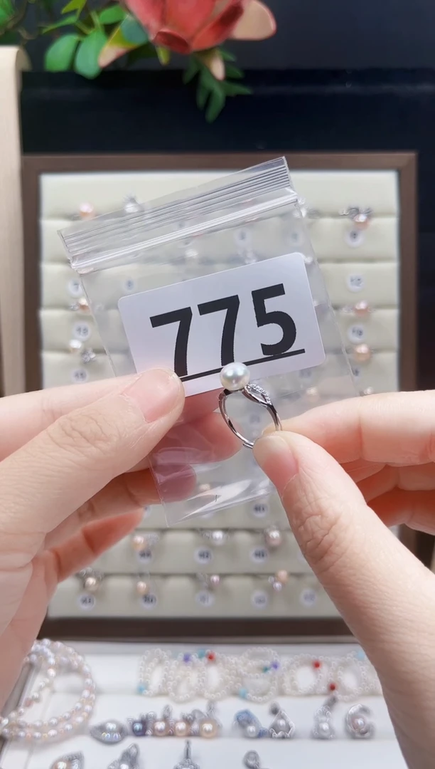 银S925镶嵌淡水珍珠珠宝奇石775