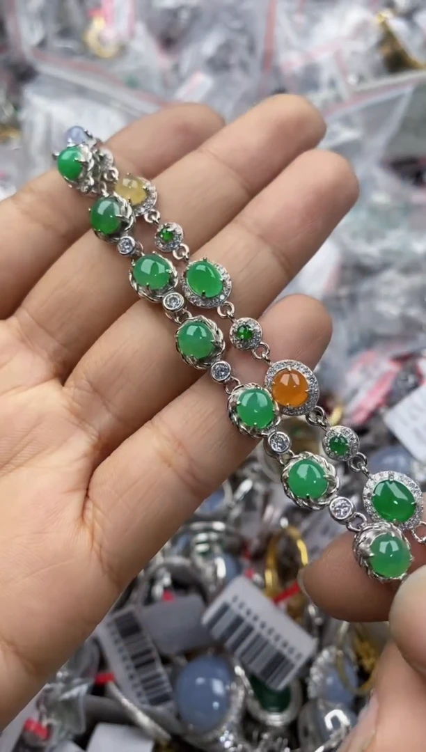 银S925镶嵌戒指翡翠999----3