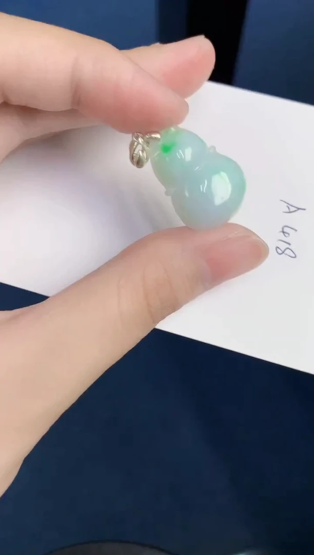颈饰银S925镶嵌翡翠天然翡翠缅甸A货