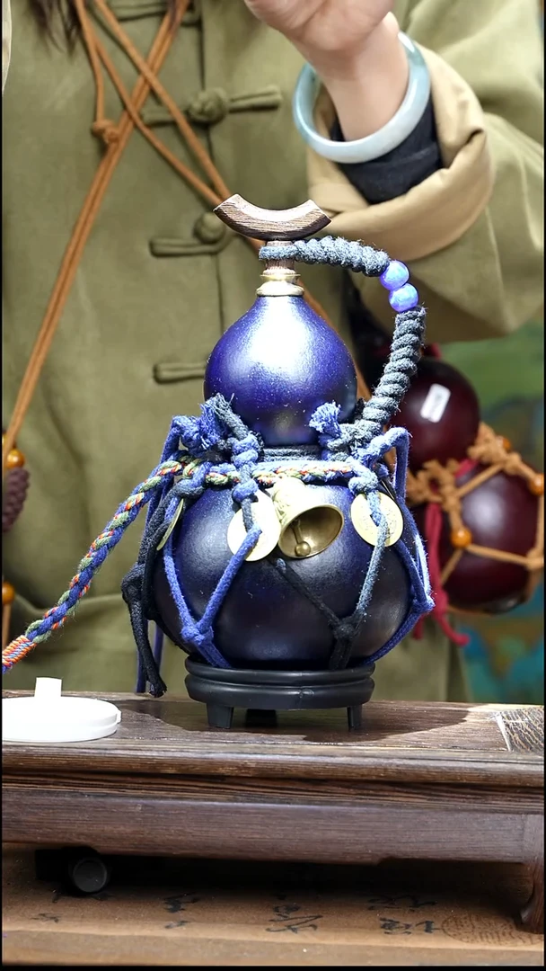 YY021复古网兜款大漆天然酒葫芦（一物一拍）