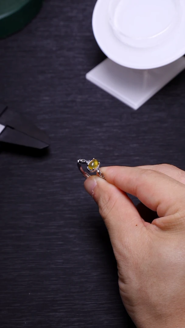 【闪购商品】葡萄石截止未镶嵌Q002金葡萄石戒指