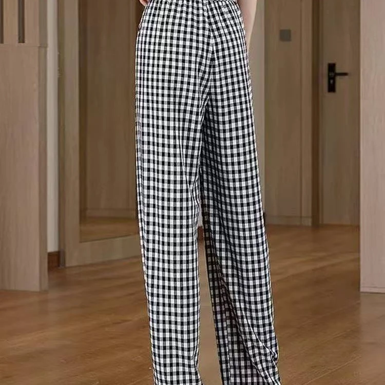 【井施】Z   241   时尚气质格子居家休闲裤