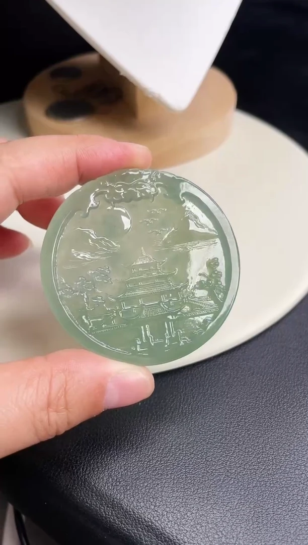 颈饰未镶嵌翡翠【66】山水牌 尺寸 56    6.9mm