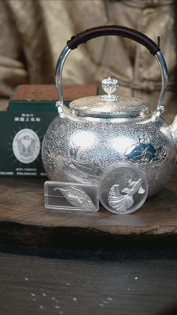 手工新款荷花提梁壶+2茶宠