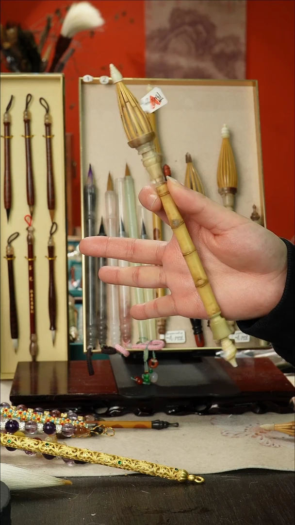 211号闪孤品高货毛笔链接 清水试笔 蘸墨不退