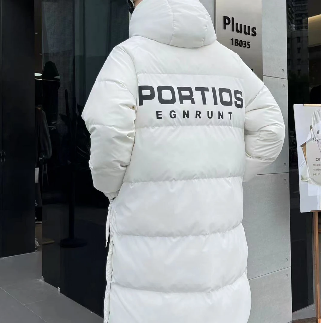 奢潮-9908-冬季新款纯色休闲时尚长款连帽外套