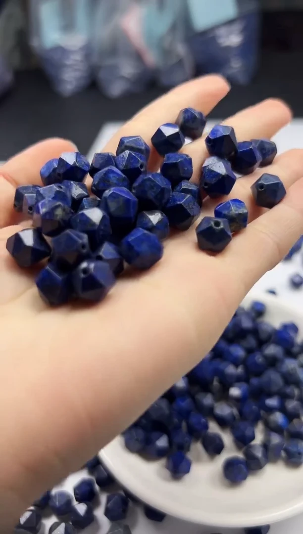 玛瑙/玉髓颈饰未镶嵌w1894青金石切面10mm*10颗