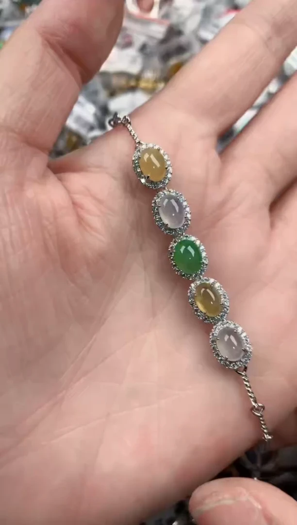 银S925镶嵌戒指翡翠151515----5