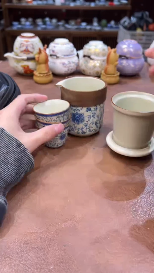 真的很便宜会开片的旅行茶具