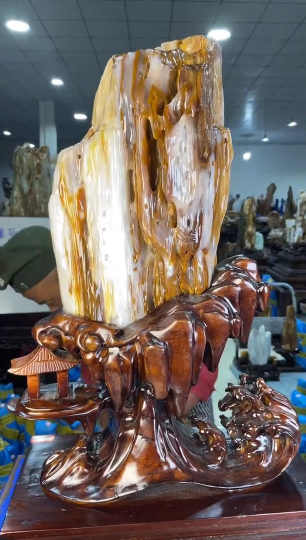 未镶嵌摆件硅化玉41