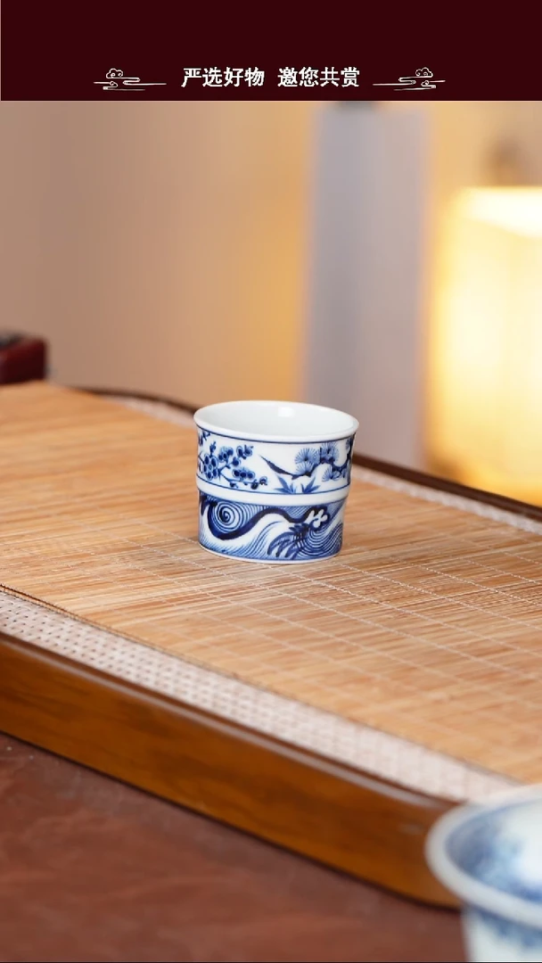 手工手绘青花主人杯