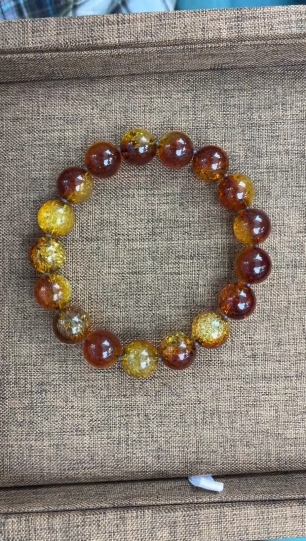 手串琥珀未镶嵌噶玛珠宝红蓝金沙12mm同款发其一