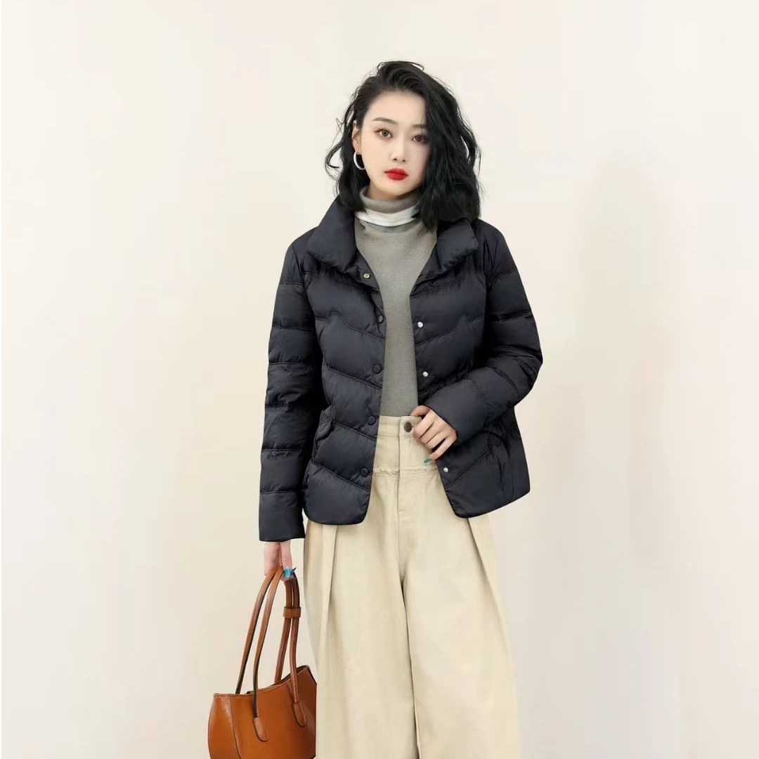 立领时尚百搭新款羽绒服气质显瘦短款羽绒外套女406