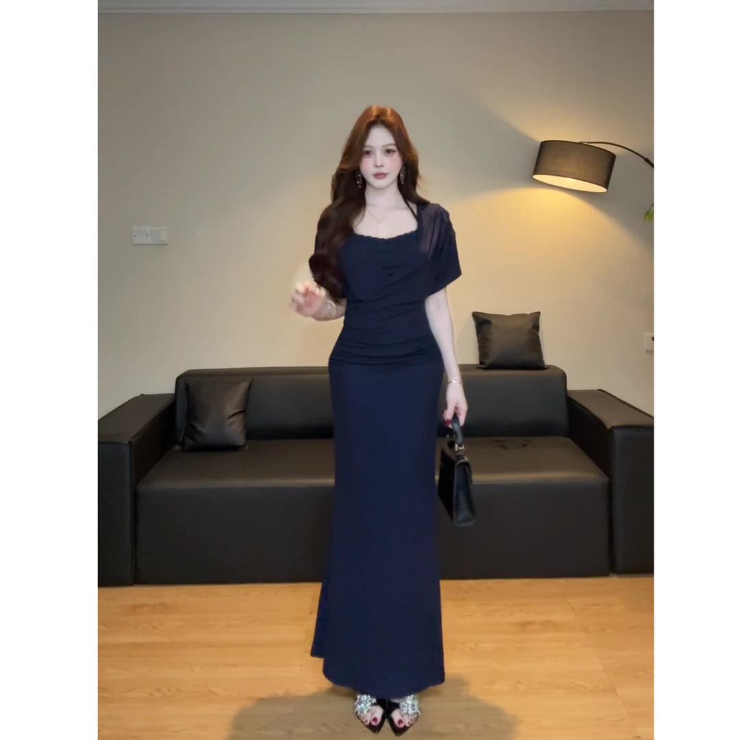 【纯欲后妈裙】包臀吊带鱼尾长裙+吊带抹胸两件套掐腰连衣裙套装