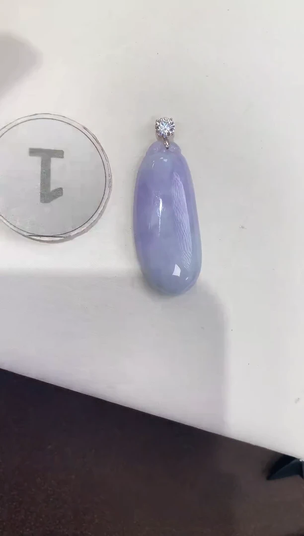 颈饰18K金镶嵌翡翠天然缅甸A货翡翠