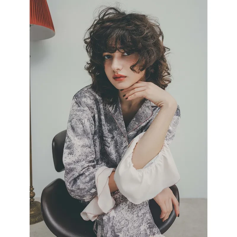 【FaFa】日系品牌 S home 喇叭袖宫廷风复古印花 睡衣套装FA502-082