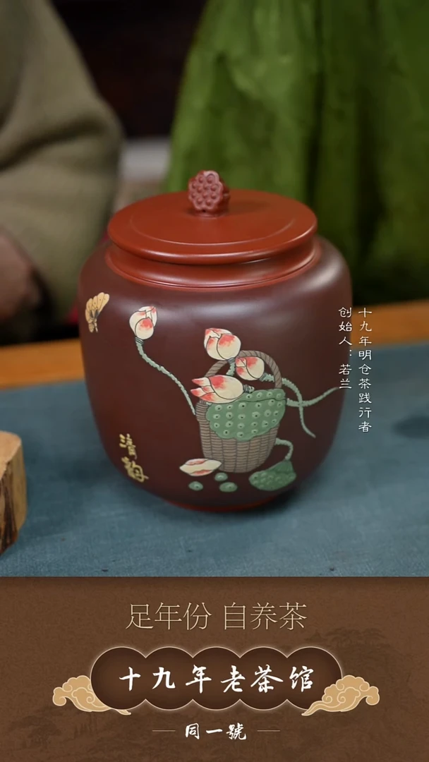 紫砂茶叶罐宜兴原矿紫砂茶叶罐+5沱宝灿