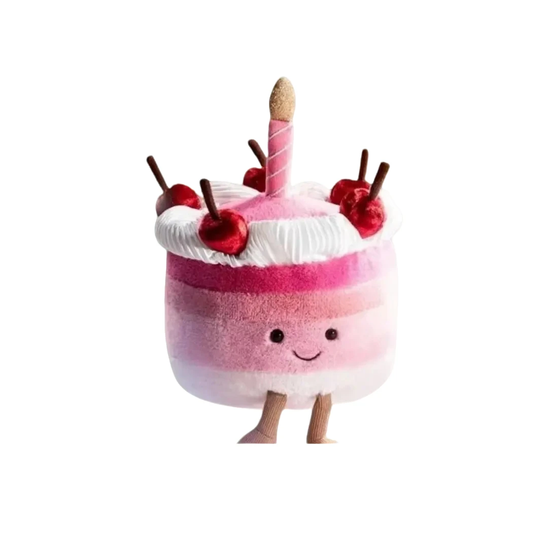 英国新品Jelly樱桃蛋糕樱桃玩偶可爱毛绒安抚玩偶公仔生日礼物