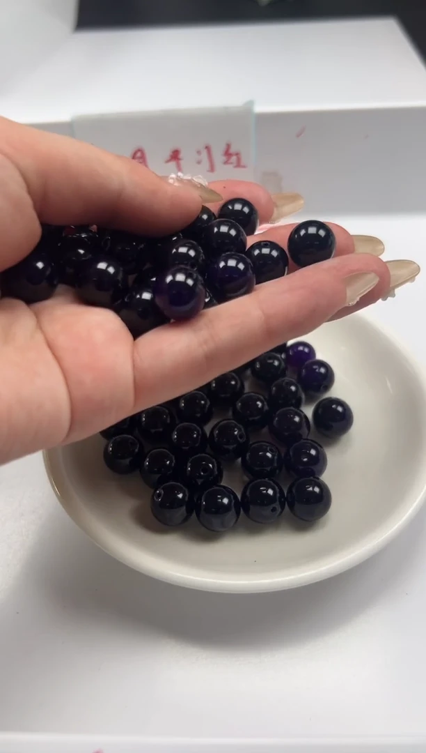 未镶嵌颈饰玛瑙/玉髓w2813紫俱来12mm*10颗
