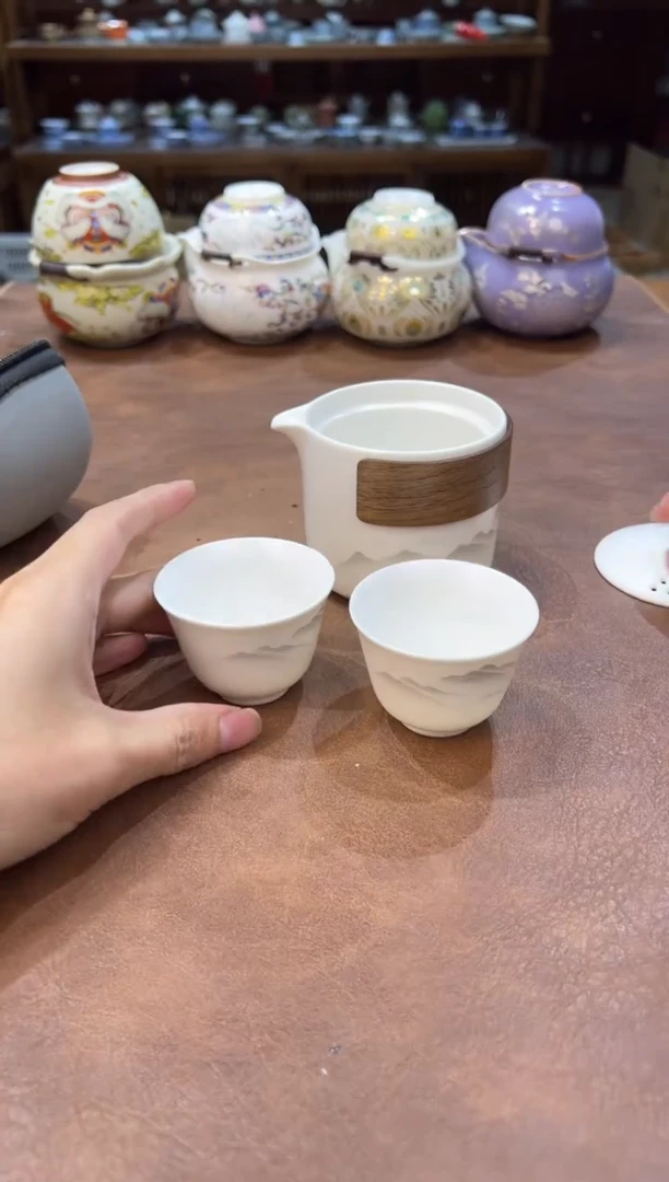 真的很便宜超好看会开片的旅行茶具