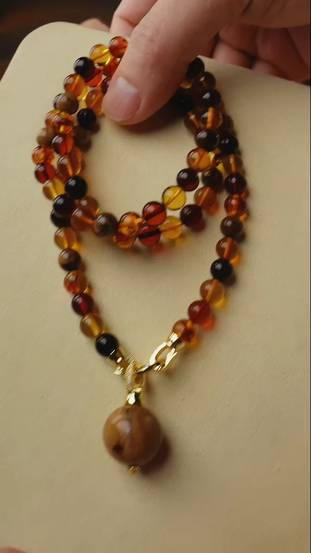 【闪购商品】琥珀颈饰未镶嵌多宝项链