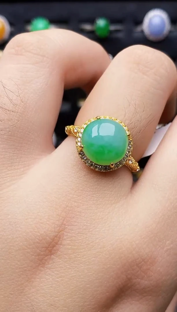 银S925镶嵌戒指翡翠6132