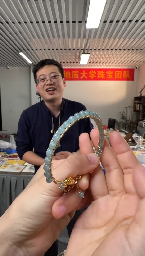 【闪购商品】翡翠手镯合金翡翠算盘珠约5mm