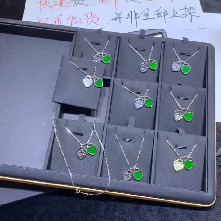 【逍遥】天然A货翡翠爱心项链*LBH/00954/多样性发/1件