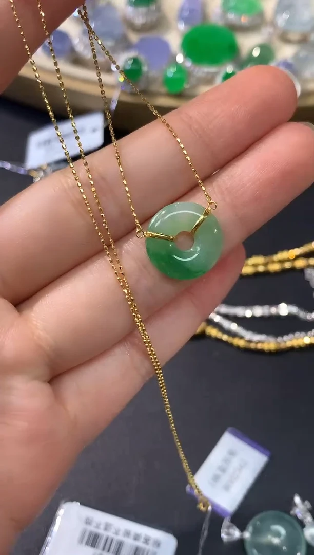 套链18K金镶嵌翡翠A567|2980