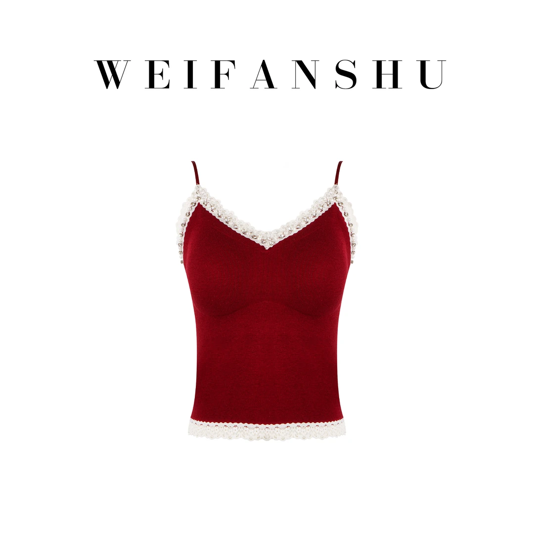 WEIFANSHU/魏凡舒【美美假日】早秋新款气质简约百搭修身吊带背心