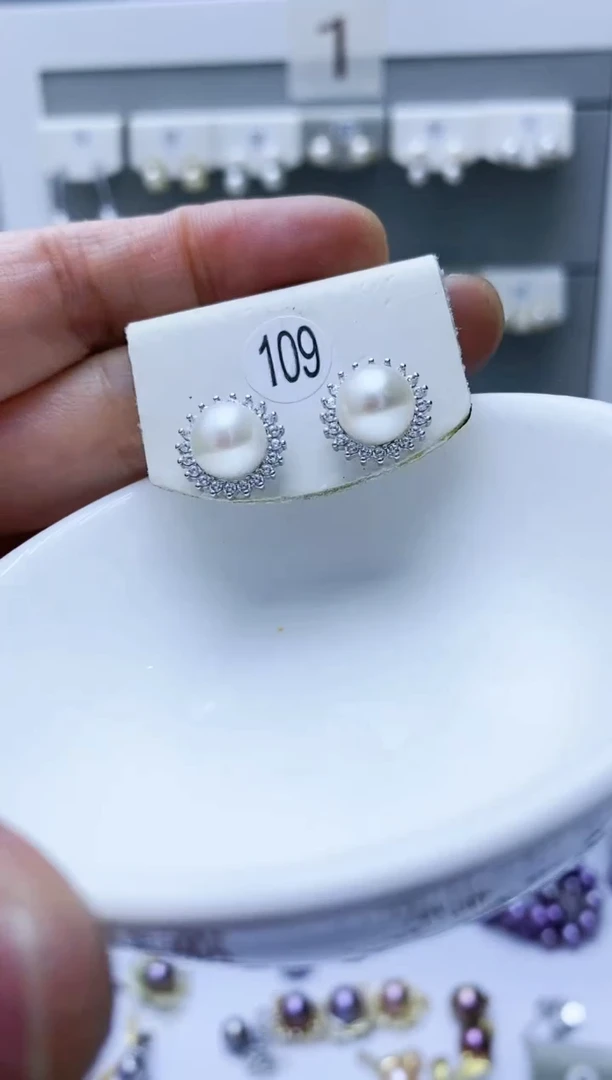 【闪购商品】海水珍珠耳饰银S925镶嵌109