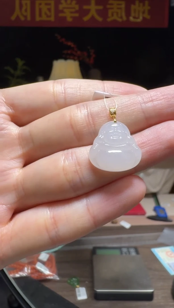 【闪购商品】和田玉吊坠18K金镶嵌和田玉佛公约20-21
