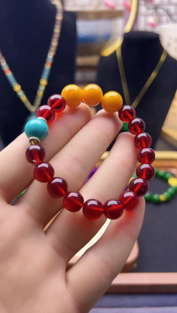 【闪购商品】血珀耳饰14K金镶嵌S364