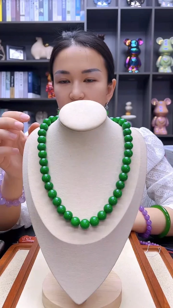 翡翠14K金镶嵌颈饰丹丹diy劲饰12mm项链