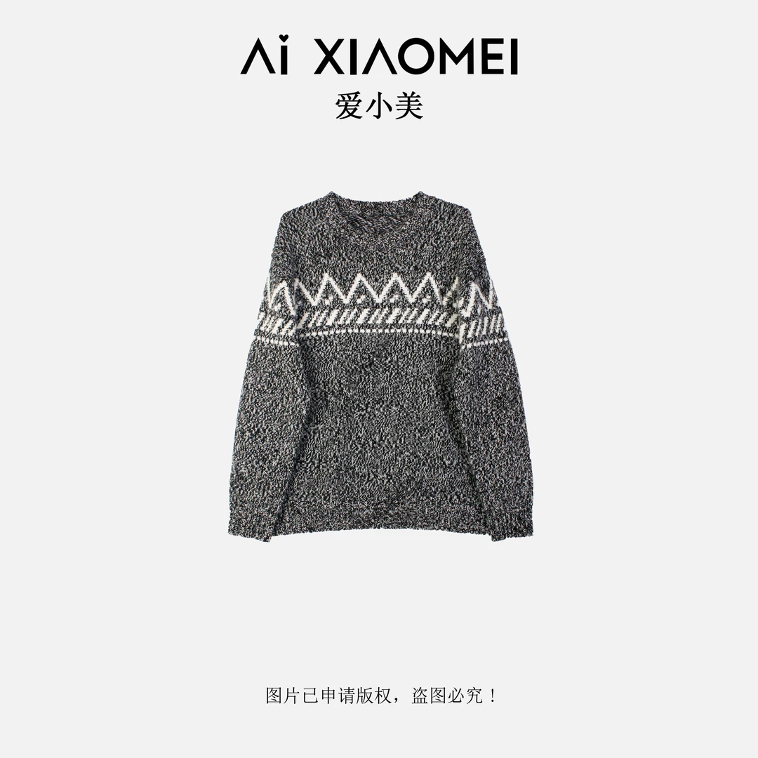 Aixiaomei/爱小美T级100山羊绒圆领显瘦宽松加厚羊绒山YR08-1629