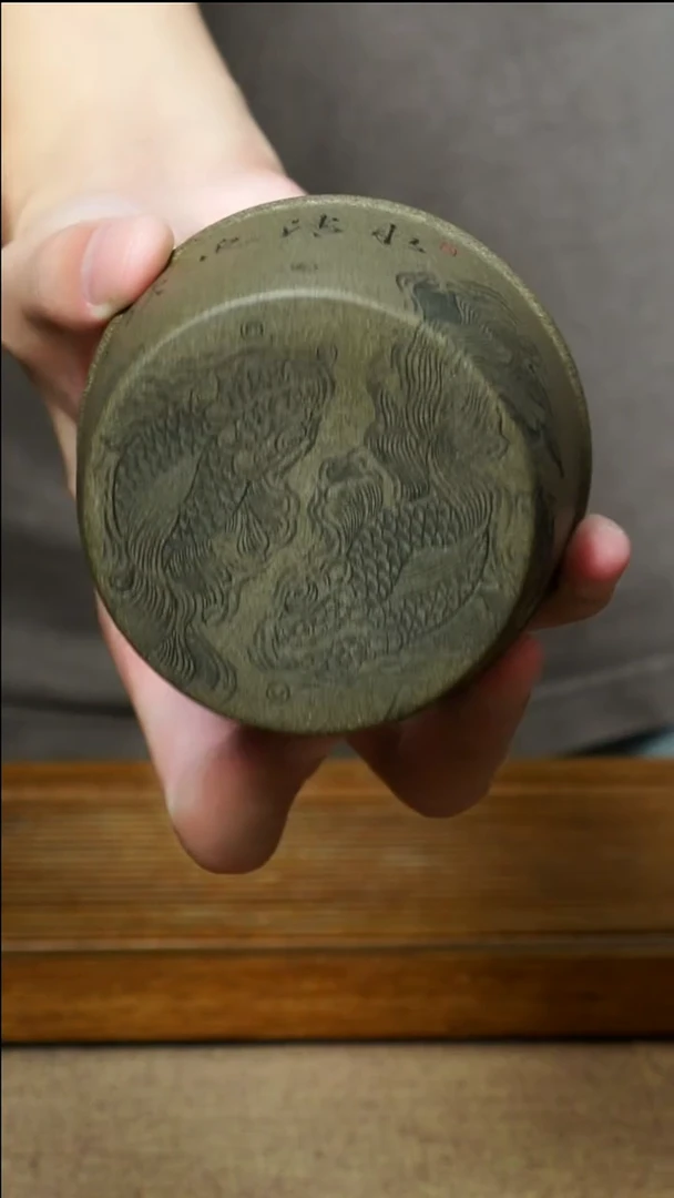 茶杯紫砂南柯记全手刻鱼杯