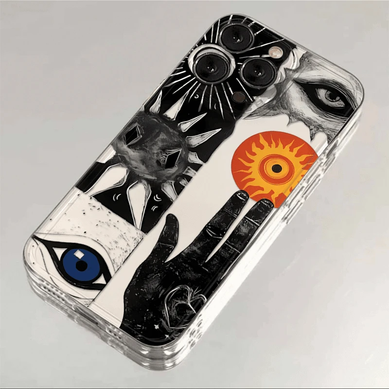 抽象空洞适用iphone16苹果15手机壳小米OPPO华为VIVO荣耀一加魅族