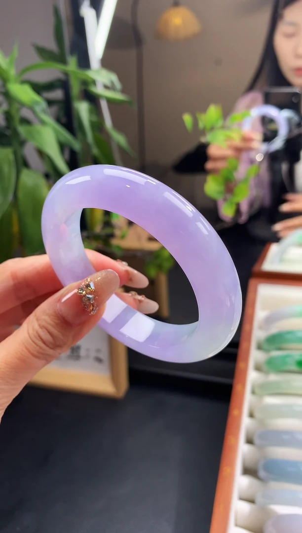 翡翠手镯未镶嵌冰紫 8号