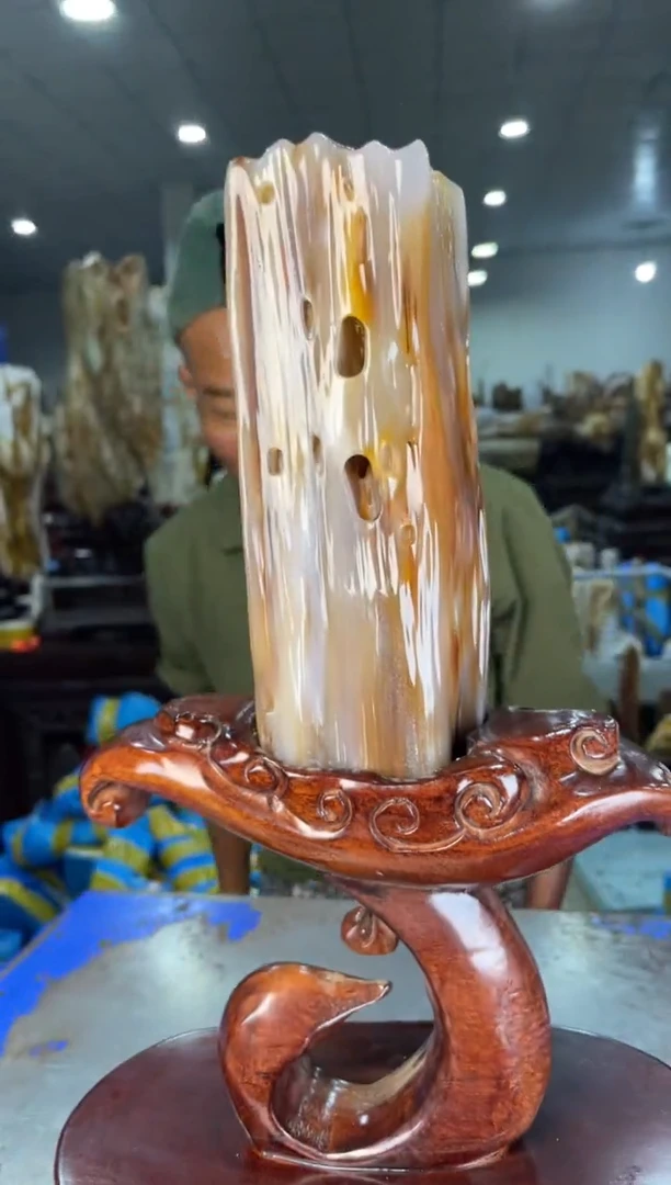 未镶嵌摆件硅化玉34