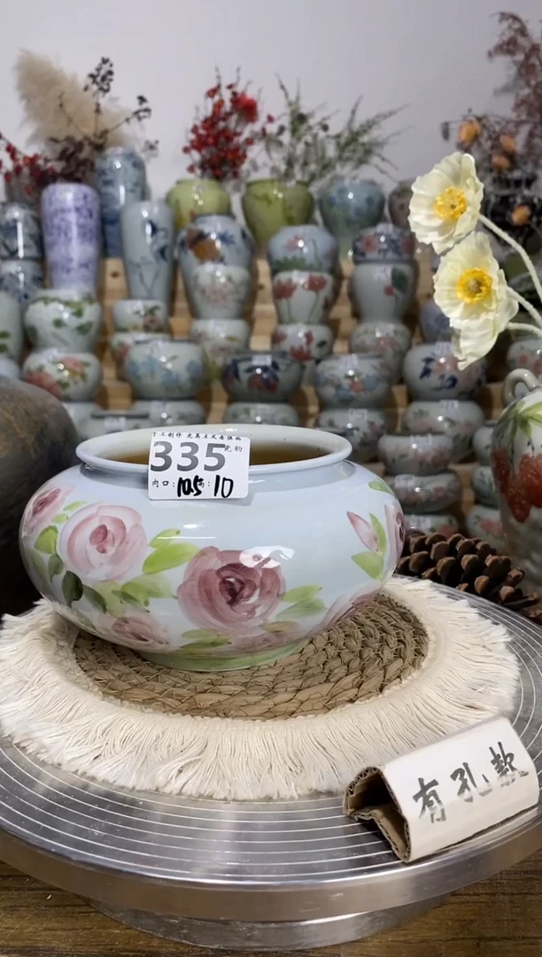 景德镇瓷韵手绘陶瓷花盆   335