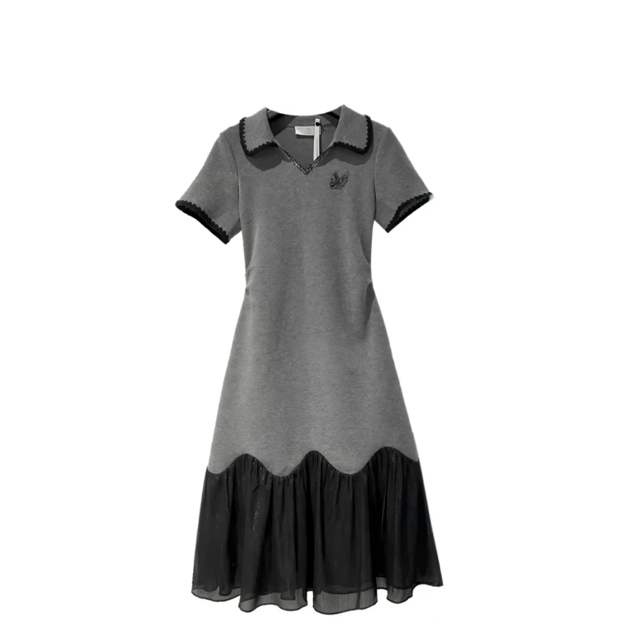 XX-轻奢简约舒适感拼接重工刺绣小熊显瘦气质连衣裙JT-A1031