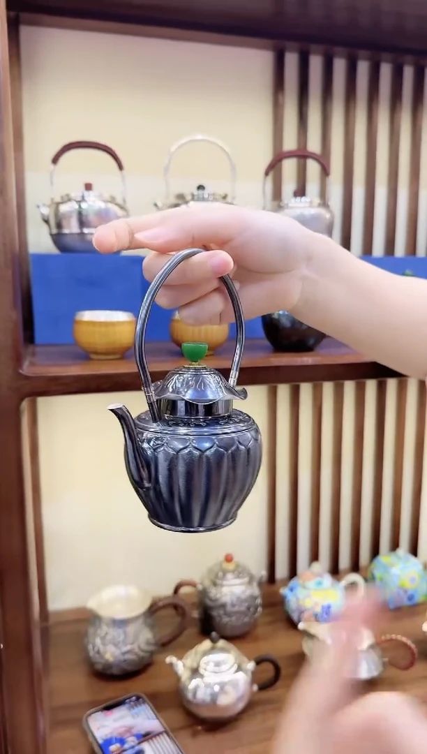 足银9999 纯银茶壶一个