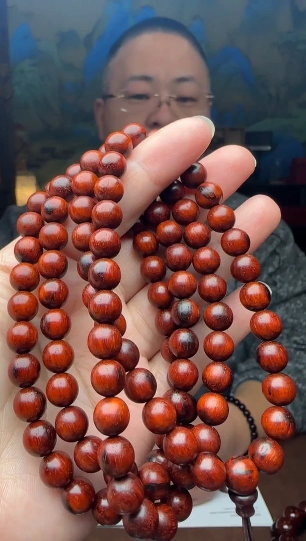 手串/手链小叶紫檀0.8*108颗黑飘红原汁原味老料