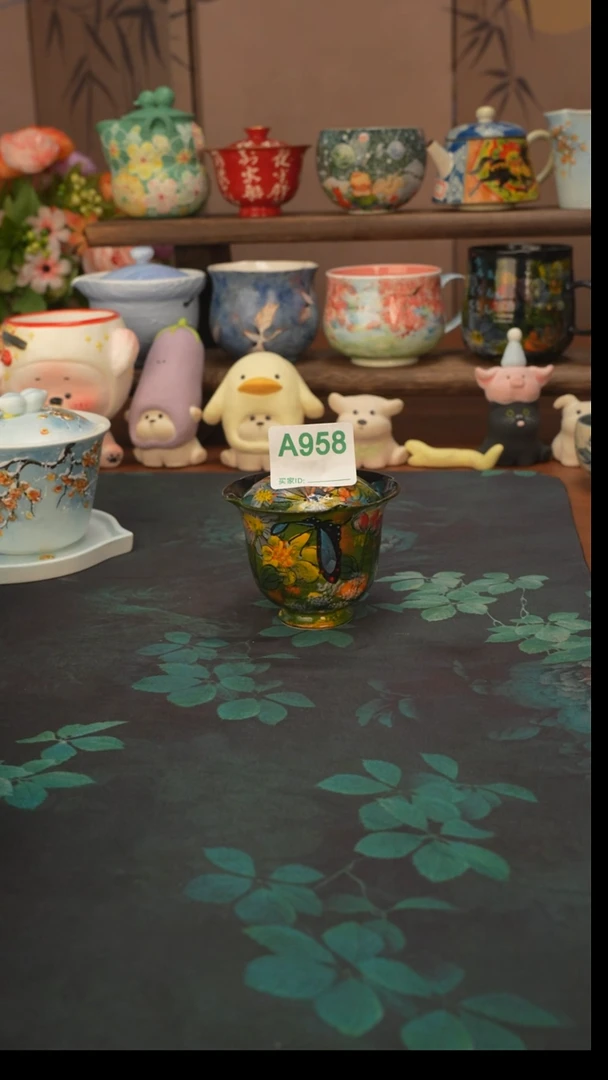 贰俩 莫奈的花园盖碗958